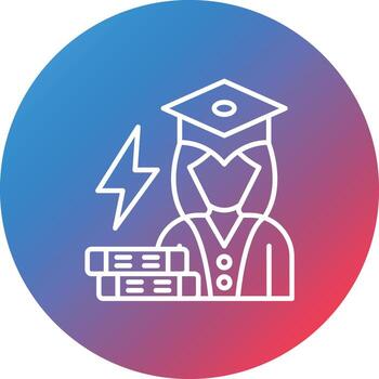 Study Load Line Gradient Circle Background Icon vector