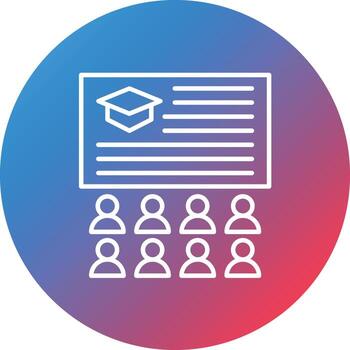Class Line Gradient Circle Background Icon vector