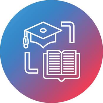 Course Transfer Line Gradient Circle Background Icon vector