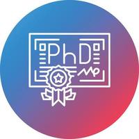 Phd Line Gradient Circle Background Icon vector