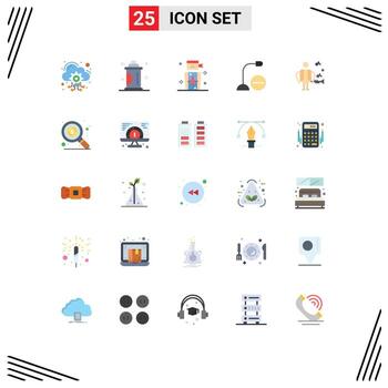paquete de interfaz de usuario de 25 colores planos básicos de dispositivos de pulverización de dispositivos de micrófono destinados a elementos de diseño vectorial editables vector