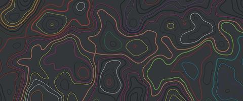 Topographic multicolored linear background. Abstraction with place for text. Map line of topography. Vector abstract topographic map concept, Topographic multicolored linear background with copy space