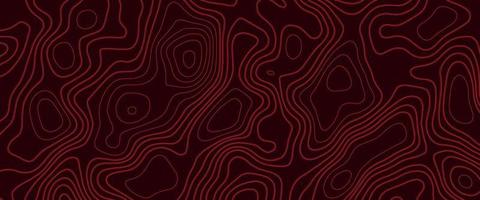 Topographic map. Abstract background with lines and circles. Red mountain contour lines. Topographic terrain. Red, yellow background with space grid Topographic background. vector