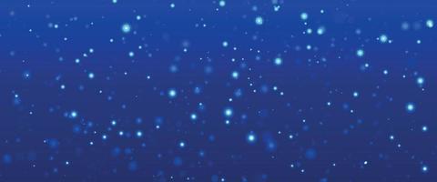 Colorful background blurry snow. Bokeh background with snowflake. Winter glittering snowflakes swirl bokeh background, backdrop with sparkling blue stars. Snowflake winter season. vector