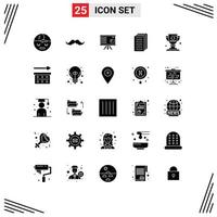 conjunto de 25 iconos de interfaz de usuario modernos símbolos signos para archivo presentación comercial informe gráfico elementos de diseño vectorial editables vector
