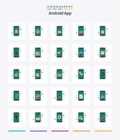 Creative Android App 25 Flat icon pack  Such As contact. mobile. app. gallery. app vector