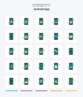 Creative Android App 25 Flat icon pack  Such As contact. mobile. app. gallery. app vector