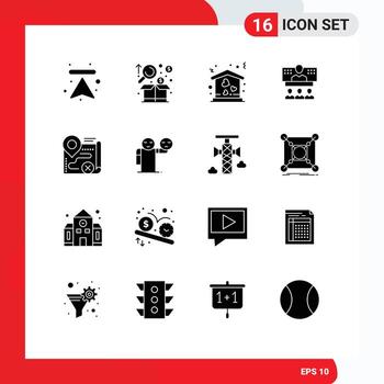 conjunto de 16 iconos de interfaz de usuario modernos signos de símbolos para el negocio de productos de llamadas de Internet mover elementos de diseño de vectores editables