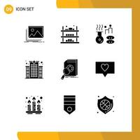 9 iconos creativos signos y símbolos modernos de atención clínica venta edificio spa elementos de diseño vectorial editables vector