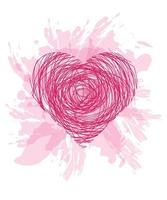 abstract heart on a watercolor background. Valentine's Day. Valentine's Day opening vector