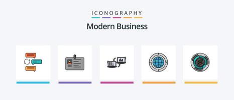 Modern Business Line Filled 5 Icon Pack Including partners. business. ceo. agreement. person. Creative Icons Design vector