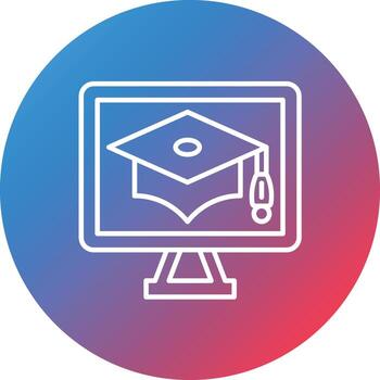 icono de fondo de círculo de gradiente de línea de curso en línea vector