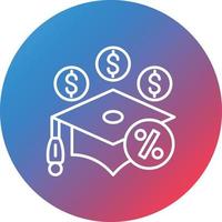 Higher Education Loan Program Line Gradient Circle Background Icon vector
