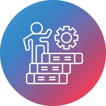 Academic Progress Line Gradient Circle Background Icon vector