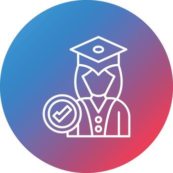 Attendance Line Gradient Circle Background Icon vector