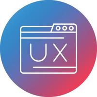 icono de fondo de círculo degradado de línea ux vector