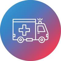 Ambulance Line Gradient Circle Background Icon vector