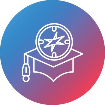Orientation Line Gradient Circle Background Icon vector