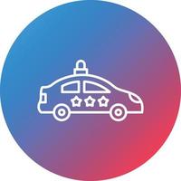 Police Car Line Gradient Circle Background Icon vector