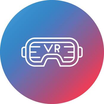 icono de fondo de círculo degradado de línea vr vector