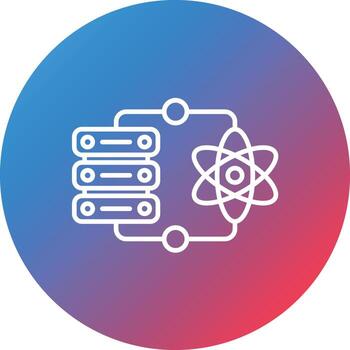 Data Science Line Gradient Circle Background Icon vector