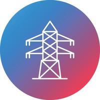 icono de fondo de círculo degradado de línea de torre eléctrica vector