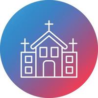 Church Line Gradient Circle Background Icon vector