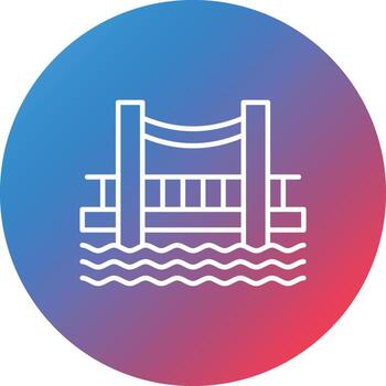 Bridge Line Gradient Circle Background Icon vector