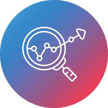 icono de fondo de círculo degradado de línea de análisis de datos vector