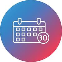 30 Day Challenge Line Gradient Circle Background Icon vector