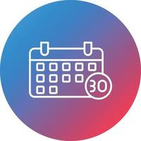 30 Day Challenge Line Gradient Circle Background Icon vector