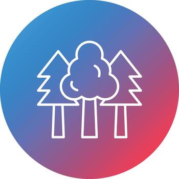 Forest Line Gradient Circle Background Icon vector