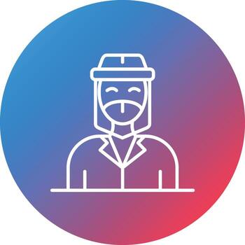 Face Shield Line Gradient Circle Background Icon vector