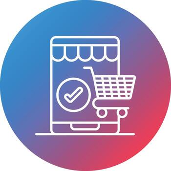 Simple Ordering Line Gradient Circle Background Icon vector