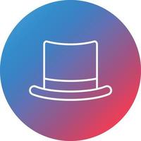 Top Hat Line Gradient Circle Background Icon vector