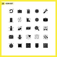conjunto de 25 iconos de ui modernos símbolos signos para tarjeta ok id hobby humo elementos de diseño vectorial editables vector