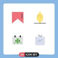 Group of 4 Modern Flat Icons Set for banner patricks fruit clover power Editable Vector Design Elements