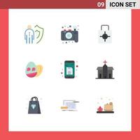 Set of 9 Modern UI Icons Symbols Signs for document holiday key easter target Editable Vector Design Elements