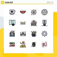 Editable Vector Line Pack of 16 Simple Flat Color Filled Lines of edit sleep affiliate night full Editable Creative Vector Design Elements