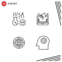 User Interface Pack of 4 Basic Filledline Flat Colors of beauty business treatment online connection Editable Vector Design Elements