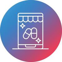 Online Pharmacy Line Gradient Circle Background Icon vector