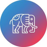 Circus Elephant Line Gradient Circle Background Icon vector