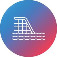 Log Flume Line Gradient Circle Background Icon vector