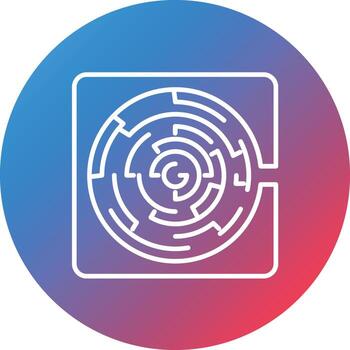 Maze Line Gradient Circle Background Icon vector