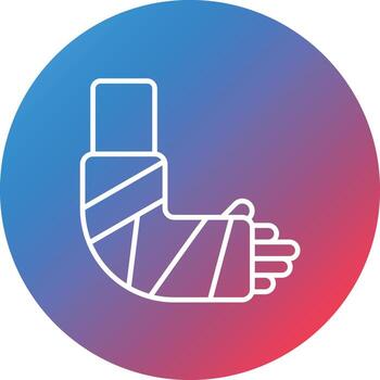 icono de fondo de círculo degradado de línea de brazo roto vector