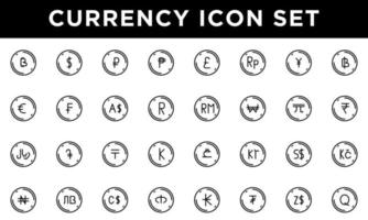 Currency Icons line style vector design