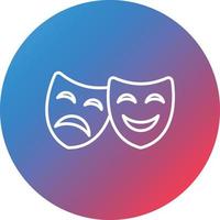 Opera Mask Line Gradient Circle Background Icon vector