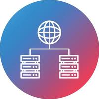 Web Hosting Line Gradient Circle Background Icon vector