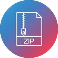 icono de fondo de círculo degradado de línea de archivo zip vector