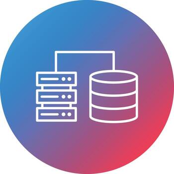 icono de fondo de círculo degradado de línea de base de datos vector